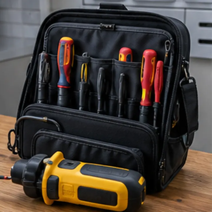 Illustrative electrician tools and testing kit