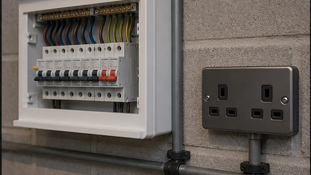 Illustrative garage wiring installation work in Montrose